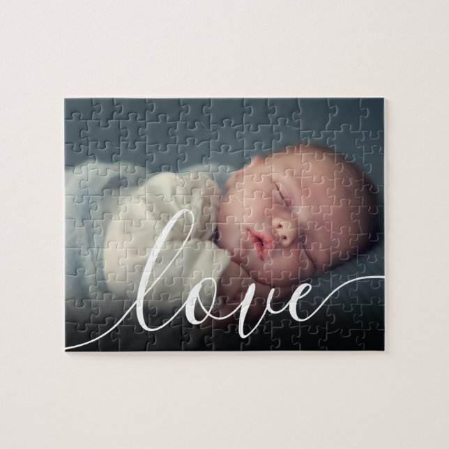 Puzzle Votre photo de bébé préférée en écriture avec amou (Horizontal)