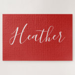 Puzzle Votre script blanc personnalisé en rouge<br><div class="desc">Moderne et classe.</div>
