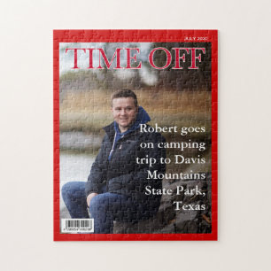 Puzzle VOTRE TEXTE, PHOTO, Fun fake news magazine couvert