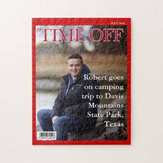 Puzzle VOTRE TEXTE, PHOTO, Fun fake news magazine couvert