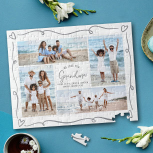 Puzzle Vous aimez grand-mère Colle de photos doodles dess