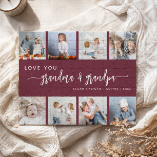 Puzzle Vous aimez grand-mère et grand-père 8 Photo Rouge