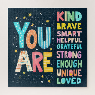 Puzzle Vous êtes des affirmations Bright Hand Lettering