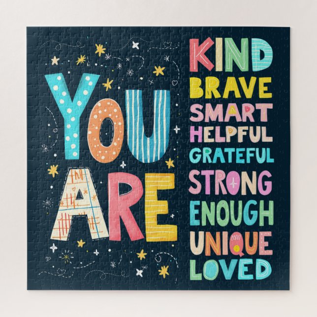 Puzzle Vous êtes des affirmations Bright Hand Lettering (Vertical)