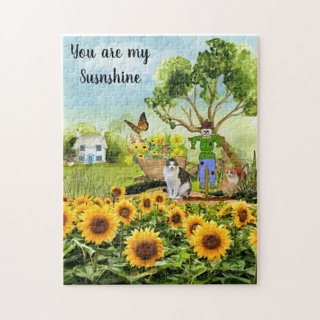 Puzzle Vous êtes mes chats et tournesols de soleil (Vertical)