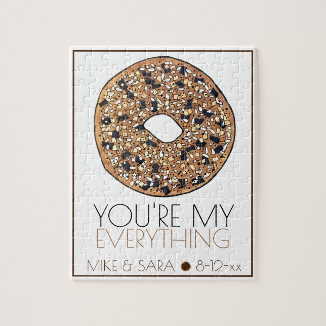 Puzzle Vous êtes My Everything Bagel Foodie Wedding Favor (Vertical)