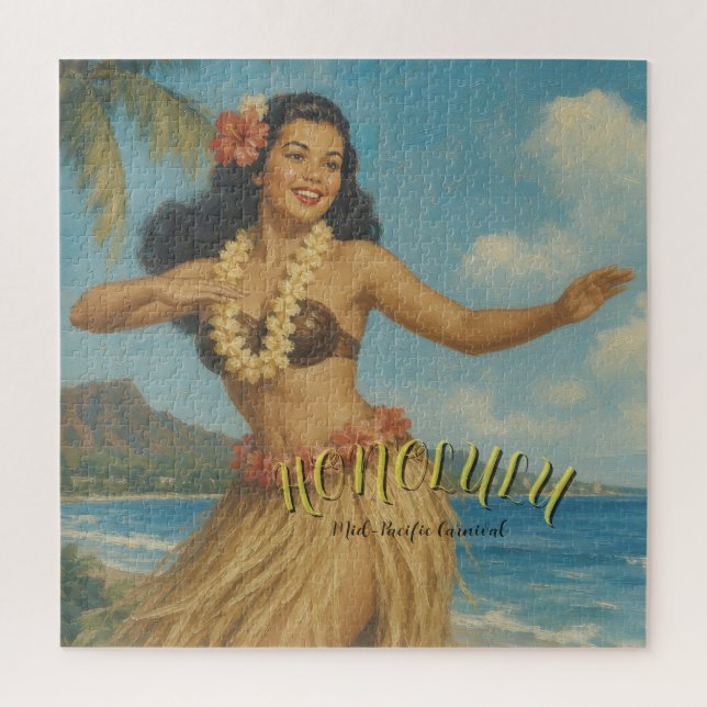 Puzzle Voyage à Hawaï de style vintage (Vertical)