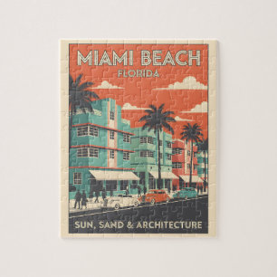 Puzzle Voyage à Miami Beach Floride Art Déco Vintage