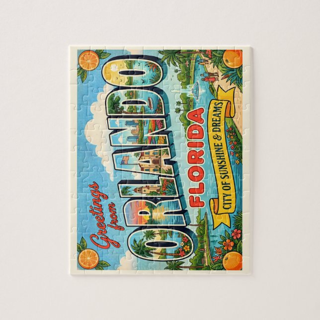 Puzzle Voyage à Orlando Floride Vintage (Vertical)