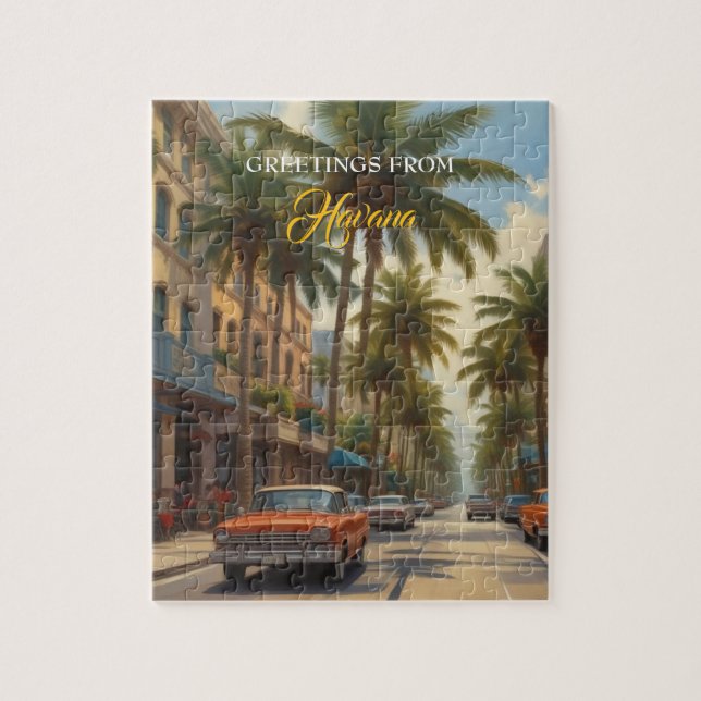 Puzzle Voyage Cuba vintage - Salutations de La Havane (Vertical)