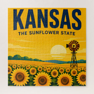 Puzzle Voyage dans les Grandes Plaines du Kansas et les c