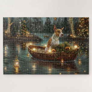 Puzzle Voyage de fête de Noël de Bull Terrier