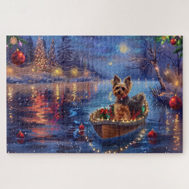 Puzzle Voyage de fête de Noël du Biewer Terrier (Horizontal)