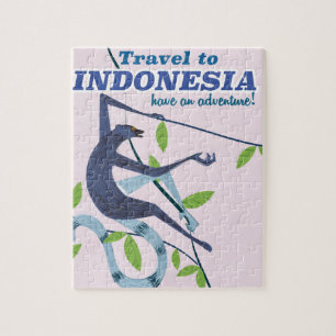 Puzzle Voyage en Indonésie imprimer voyage singe