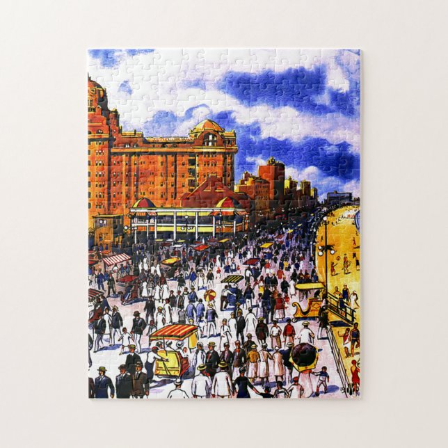 Puzzle Voyage en train de vintage Atlantic City (Vertical)