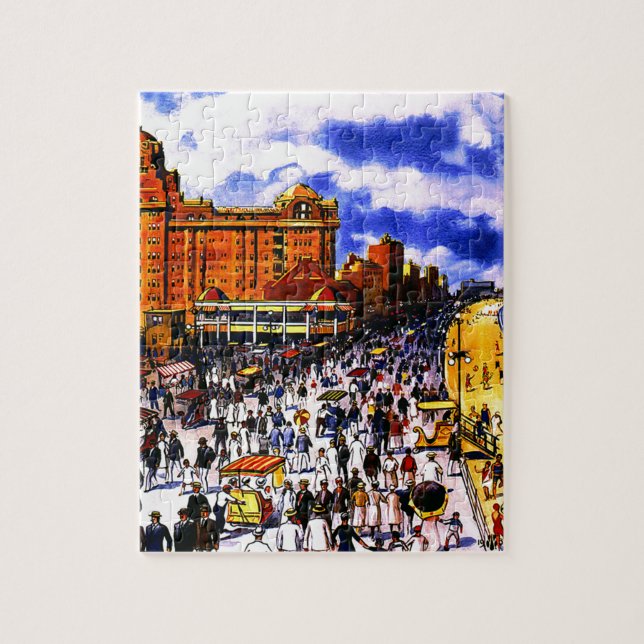 Puzzle Voyage en train de vintage Atlantic City (Vertical)