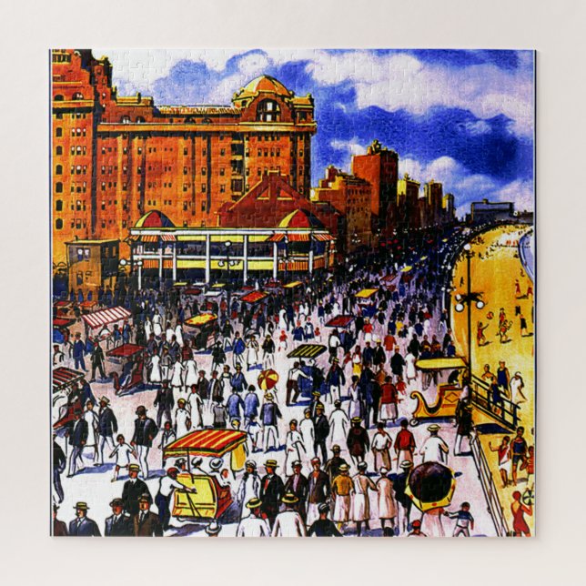 Puzzle Voyage en train de vintage Atlantic City (Vertical)