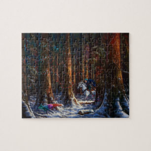 Puzzle Voyage - paysage de montagne de forêt de fantaisie