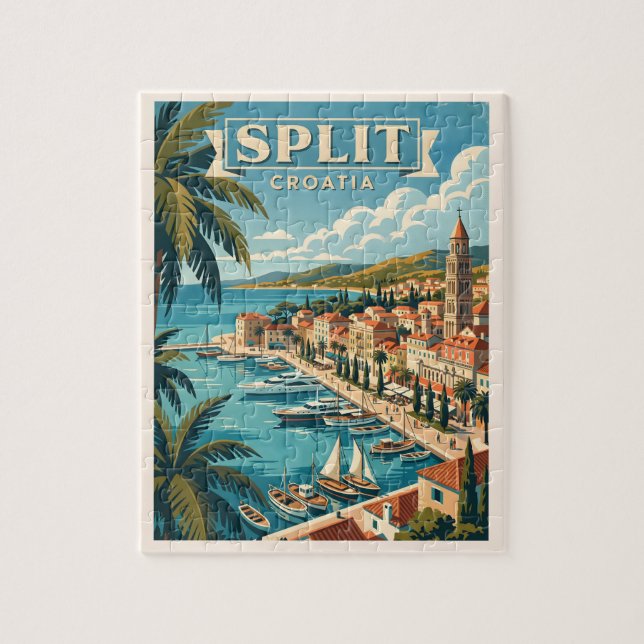 Puzzle Voyage rétro à Split Croatie (Vertical)