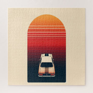 Puzzle Voyage Rétro Minimaliste Voiture Vintage Coucher d