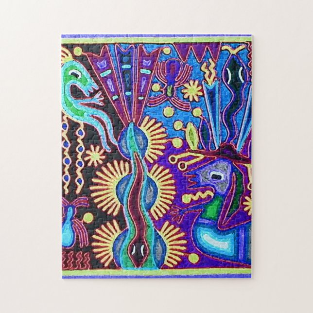 Puzzle Voyage tribal maya mexicain de Boho d'art d'Oaxaca (Vertical)