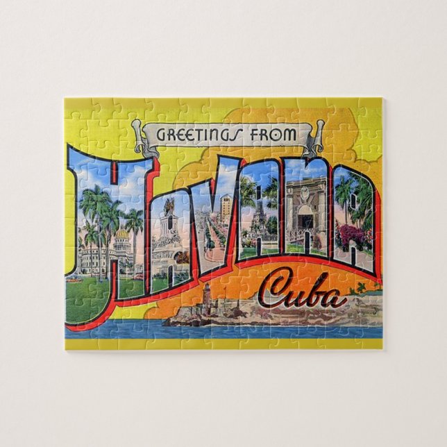 Puzzle Voyage Vintage à Cuba - Les salutations de La Hava (Horizontal)