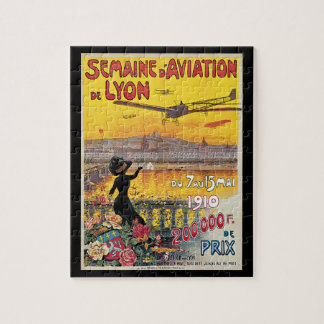 Puzzle Voyage Vintage, Avions d'Aviation, Lyon, France