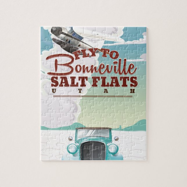 Puzzle Voyage vintage Bonneville Salt Flat Utah (Vertical)