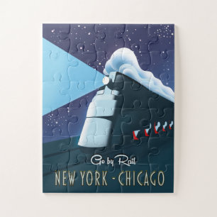 Puzzle "Voyagez par rail" New York - Chicago