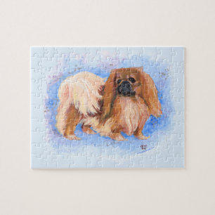 Puzzle Vrai Pekingese bleu