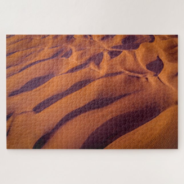 Puzzle Vue aérienne de Golden Orange Desert Dunes de sabl (Horizontal)