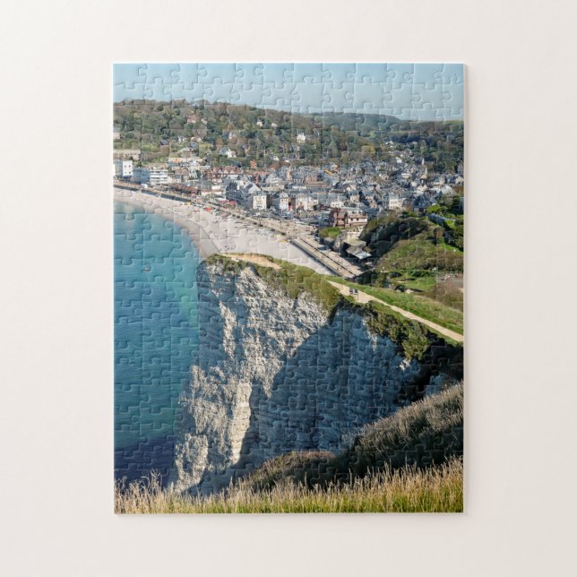 Puzzle Vue aérienne d'Etretat en France Poster de carte p (Vertical)
