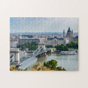 Puzzle Vue aérienne du Pont des Chaînes à Budapest, Hongr