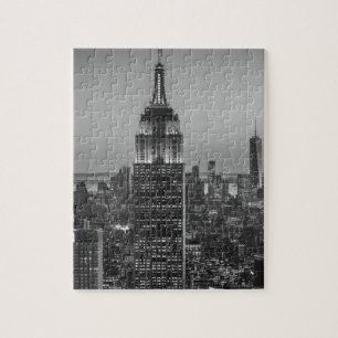 Puzzle Vue aérienne en noir et blanc de New York City Nig