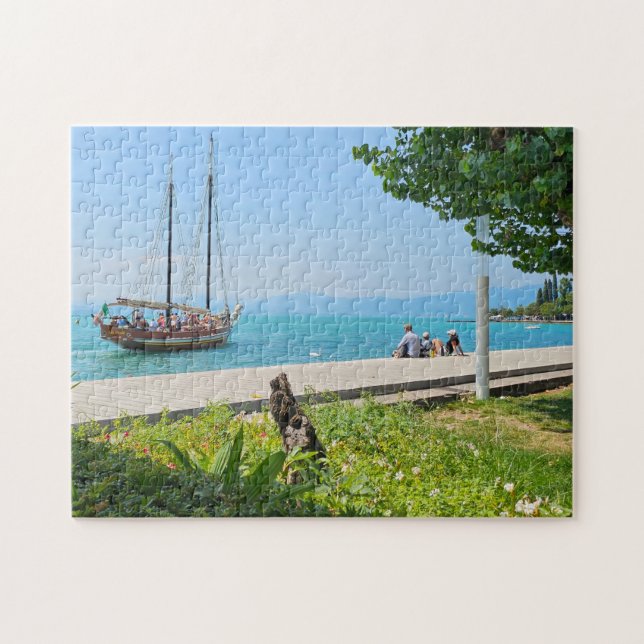 Puzzle vue bateau lac de Garde (Horizontal)