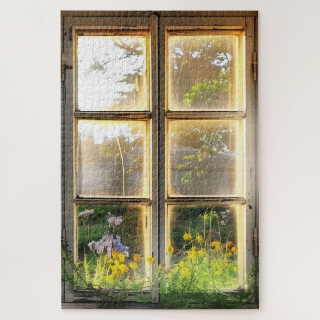 Puzzle Vue de fenêtre de la campagne confortable (Vertical)