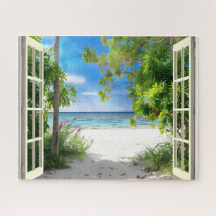 Puzzle Vue de la fenêtre de l'île tropicale