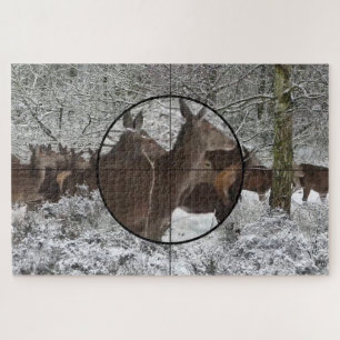 Puzzle Vue de la lunette de chasse de vache élan forêt de