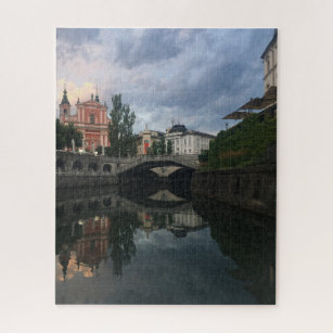 Puzzle Vue de la rivière à Ljubljana Slovénie Photo