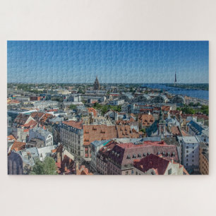 Puzzle Vue de la vieille ville de Riga d'en haut