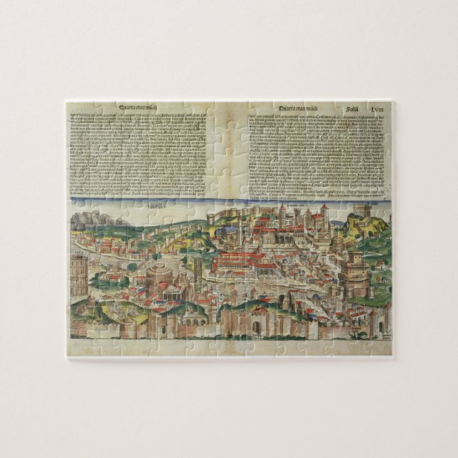 Puzzle Vue de la ville de Rome, de Nuremberg Chron (Horizontal)