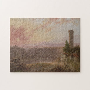 Puzzle Vue de lac Nemi au coucher du soleil