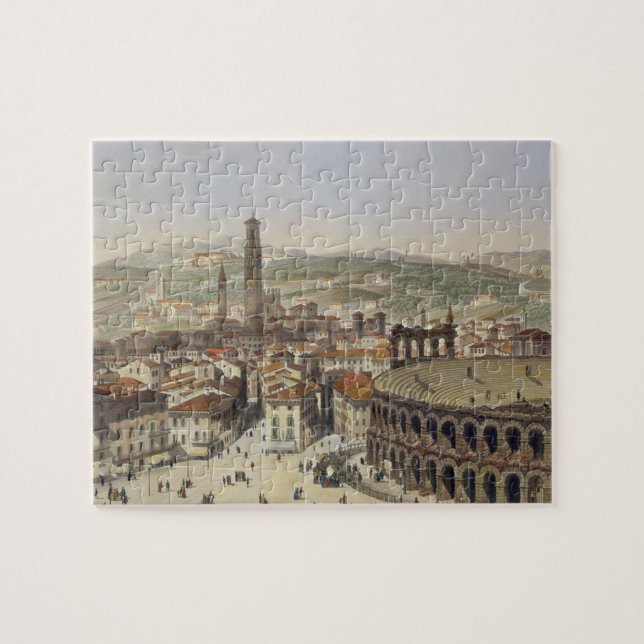Puzzle Vue de Vérone, gravée par L. Cherbuin (en de (Horizontal)