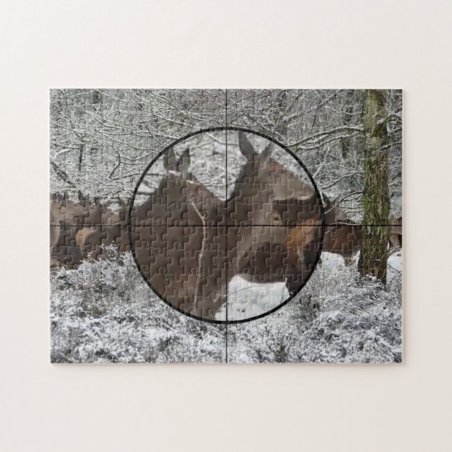 Puzzle Vue de viseur de vache élan de chasse Règles de la (Horizontal)