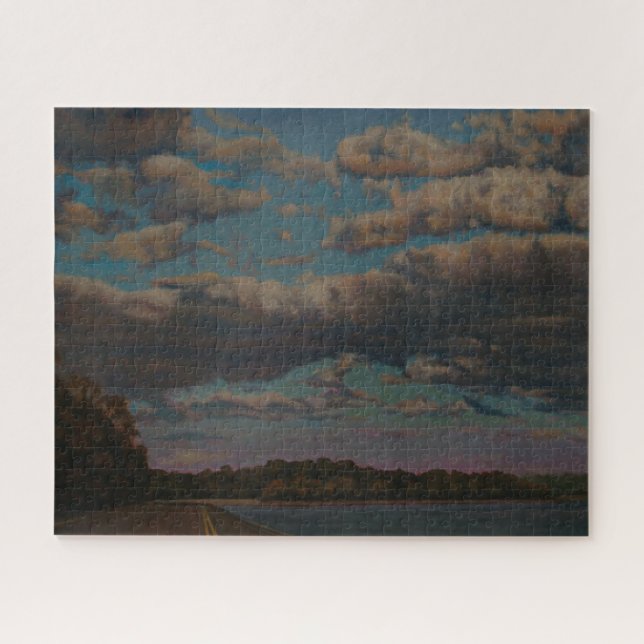 Puzzle Vue du coucher de soleil sur la Great River Road (Horizontal)