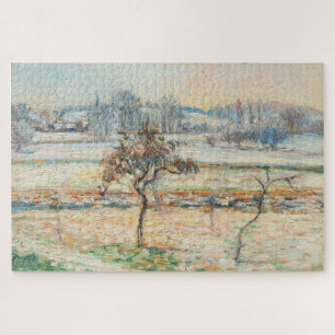 Puzzle Vue du village de Bazincourt, Neige - Pissarro