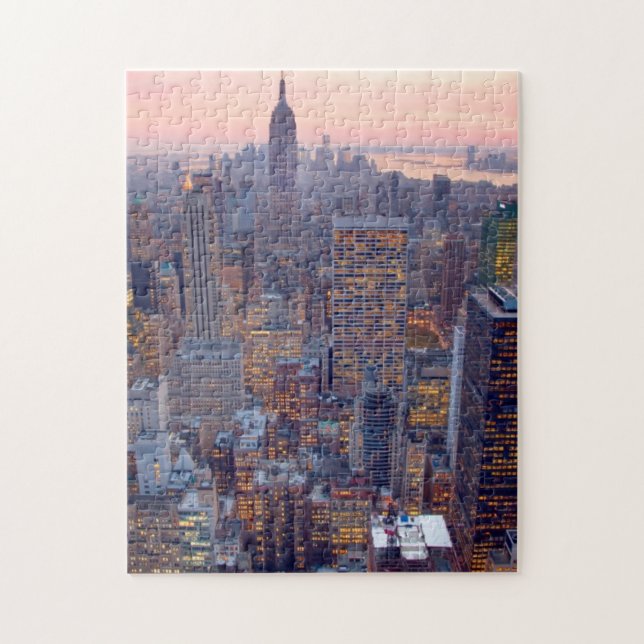 Puzzle Vue large de Manhattan au coucher du soleil (Vertical)