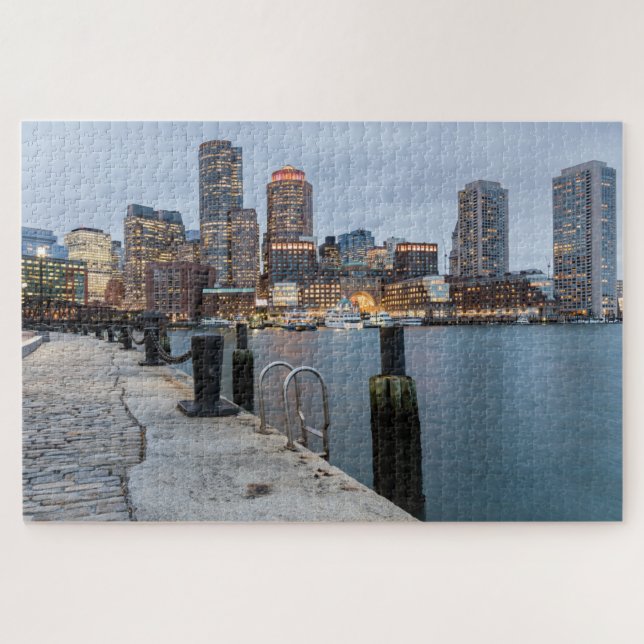 Puzzle Vue nocturne de Boston (Horizontal)