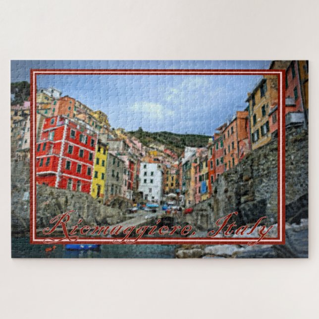 Puzzle Vue peinte de Riomaggiore, Italie - 20x30 pouces (Horizontal)