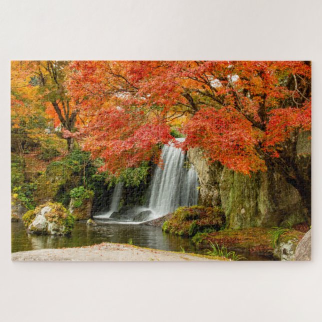 Puzzle Vue Pittoresque Automne | Cascade et ruisseau (Horizontal)